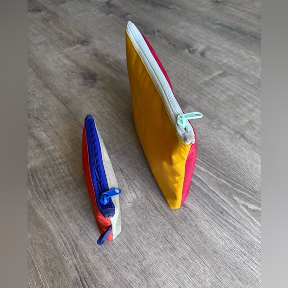 Handmade Water-Repellent Nylon Vacation Colorblock Go Pouch Solid Colored Set - Picture 4 of 16